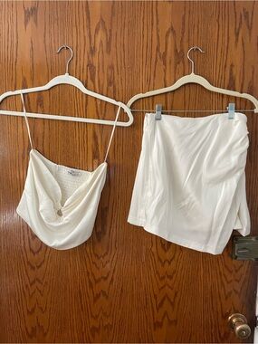 Abercrombie & Fitch Cream Smocked Mini Skirt